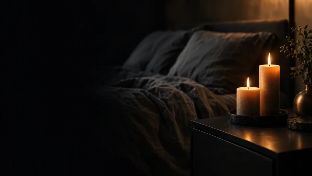 Two candles on a bedside table, low libido treatment in Dubai